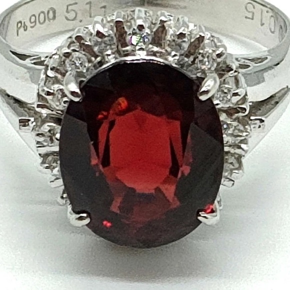Jewelry Ring Garnet 5.11ct Platinum 1399052 - Picture 11 of 11